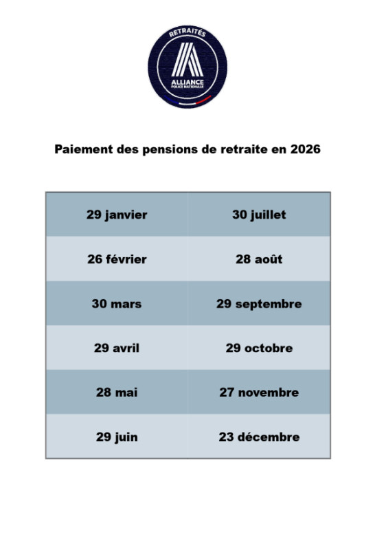 PAIEMENT PENSIONS RETRAITES