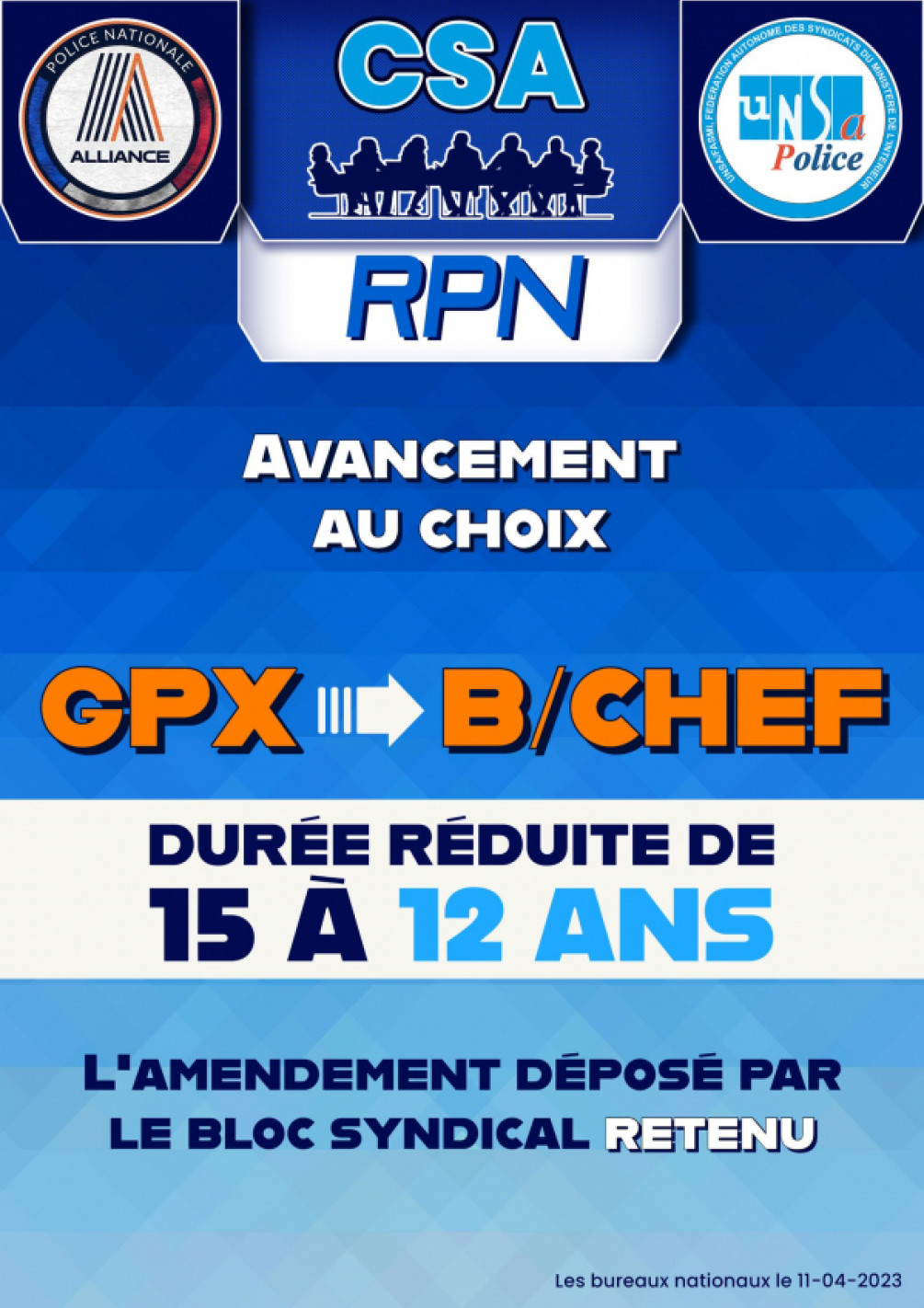 CSARPN - AVANCEMENT AU CHOIX DES GPX AU GRADE DE B/C