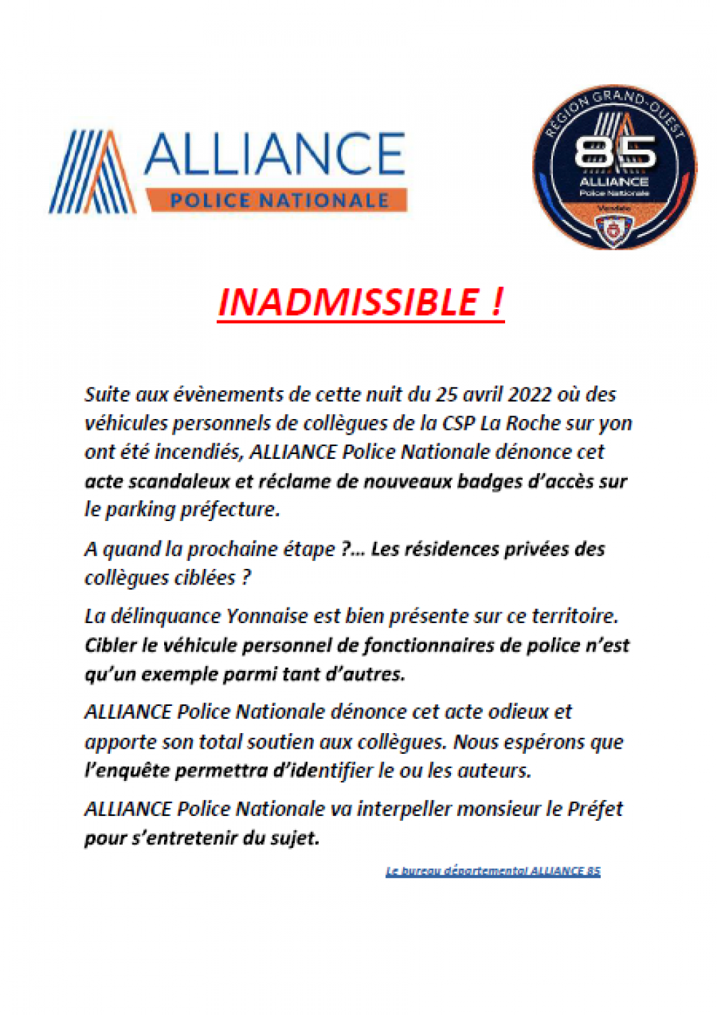 INADMISSIBLE !